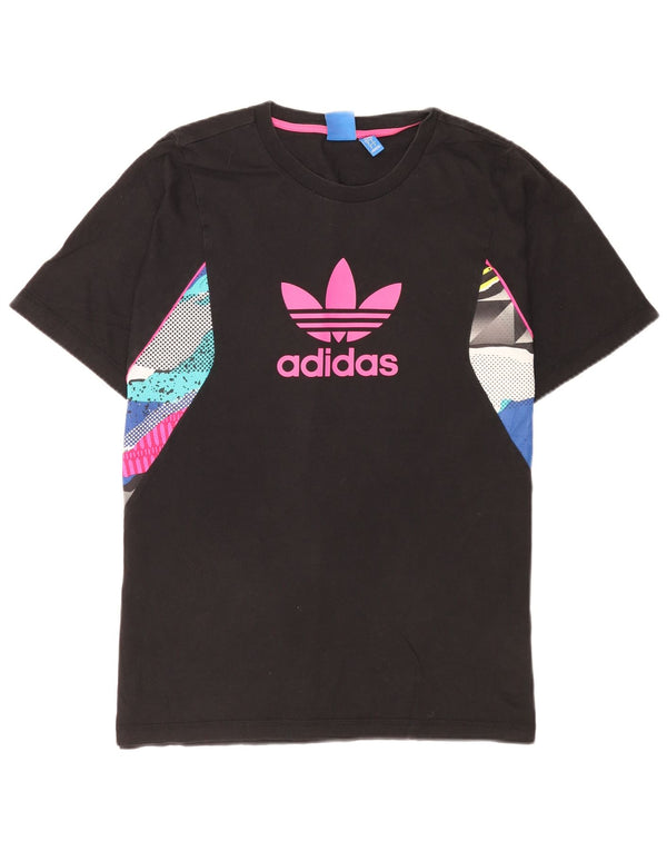Adidas Mens Graphic T-Shirt Top Grande Algodão Preto