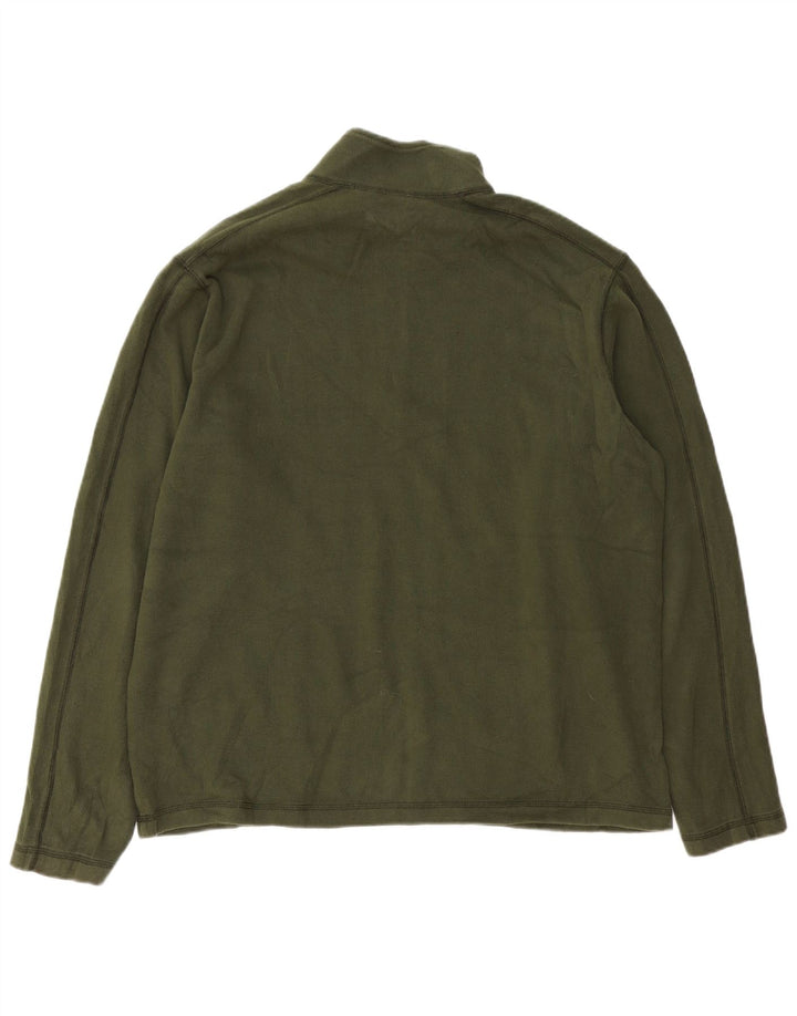 Eddie Bauer moletom masculino com zíper e gola alta de algodão verde