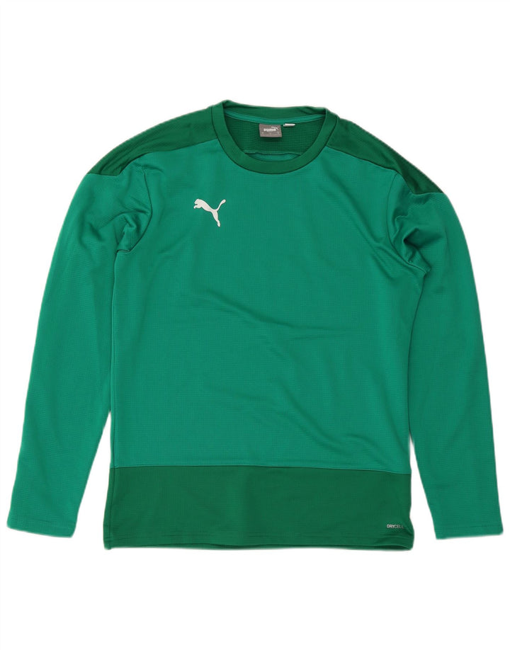 Puma Mens Top Manga Longa Verde Médio