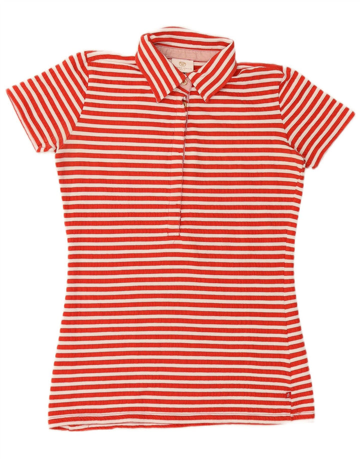 Camisa polo feminina NORTH SAILS UK 10 listrada vermelha pequena