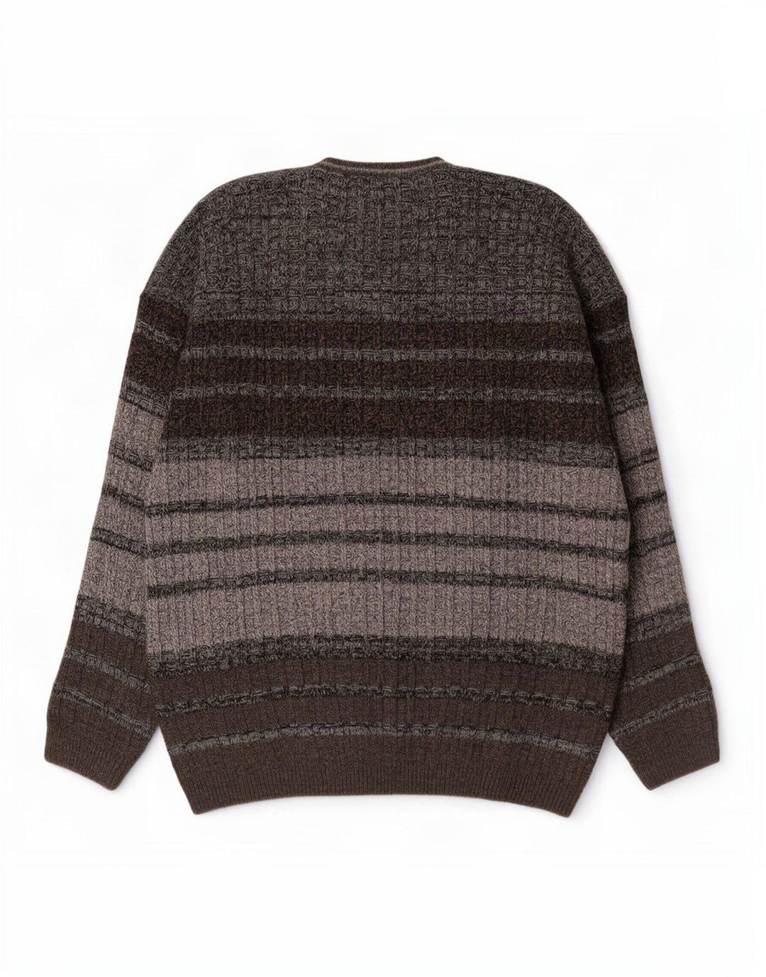 Suéter masculino Tris Line com decote em V IT 54 XL lã listrada cinza