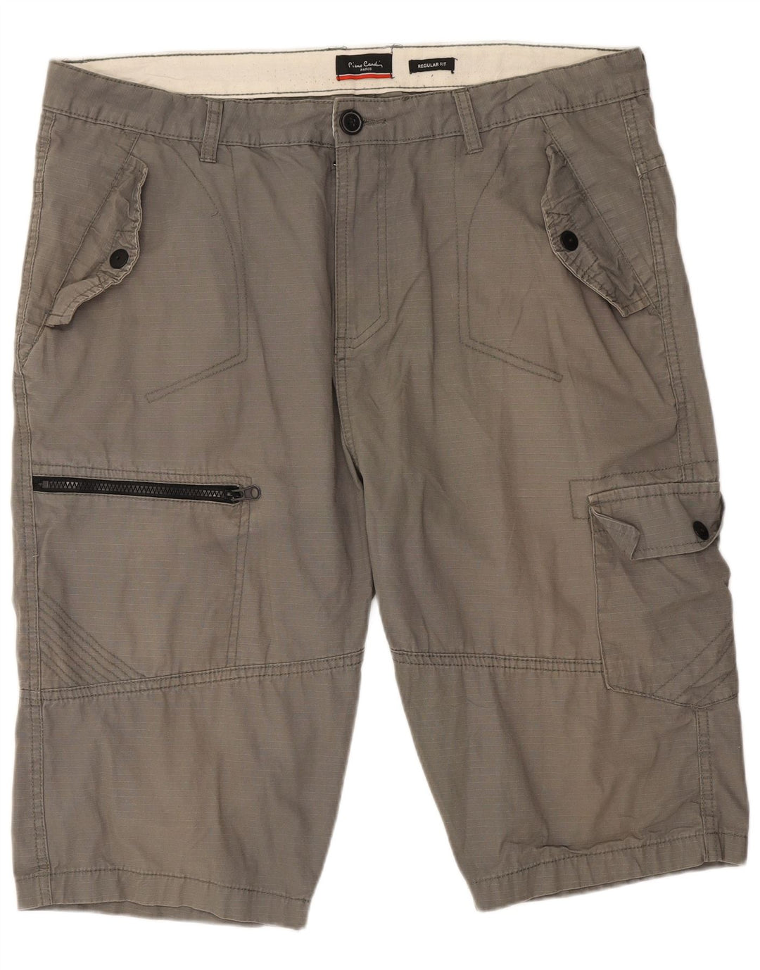 Pierre Cardin Mens Regular Fit Cargo Shorts XL W38 Algodão Cinza