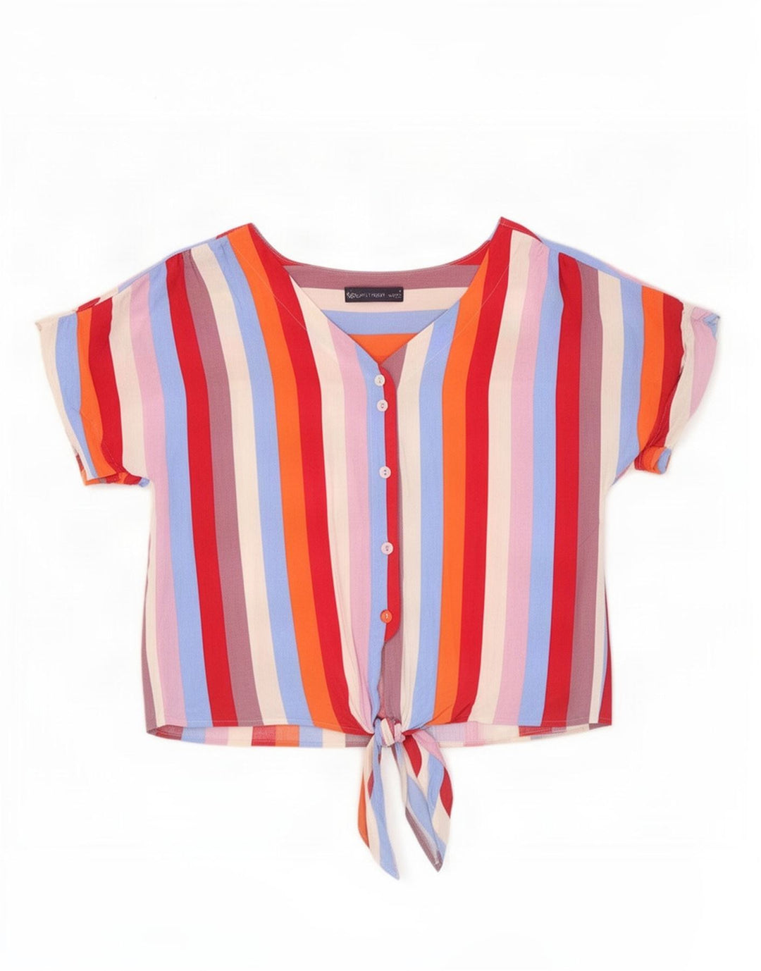 Blusa feminina Marks & Spencer Crop Shirt Reino Unido 10 pequena multicolorida