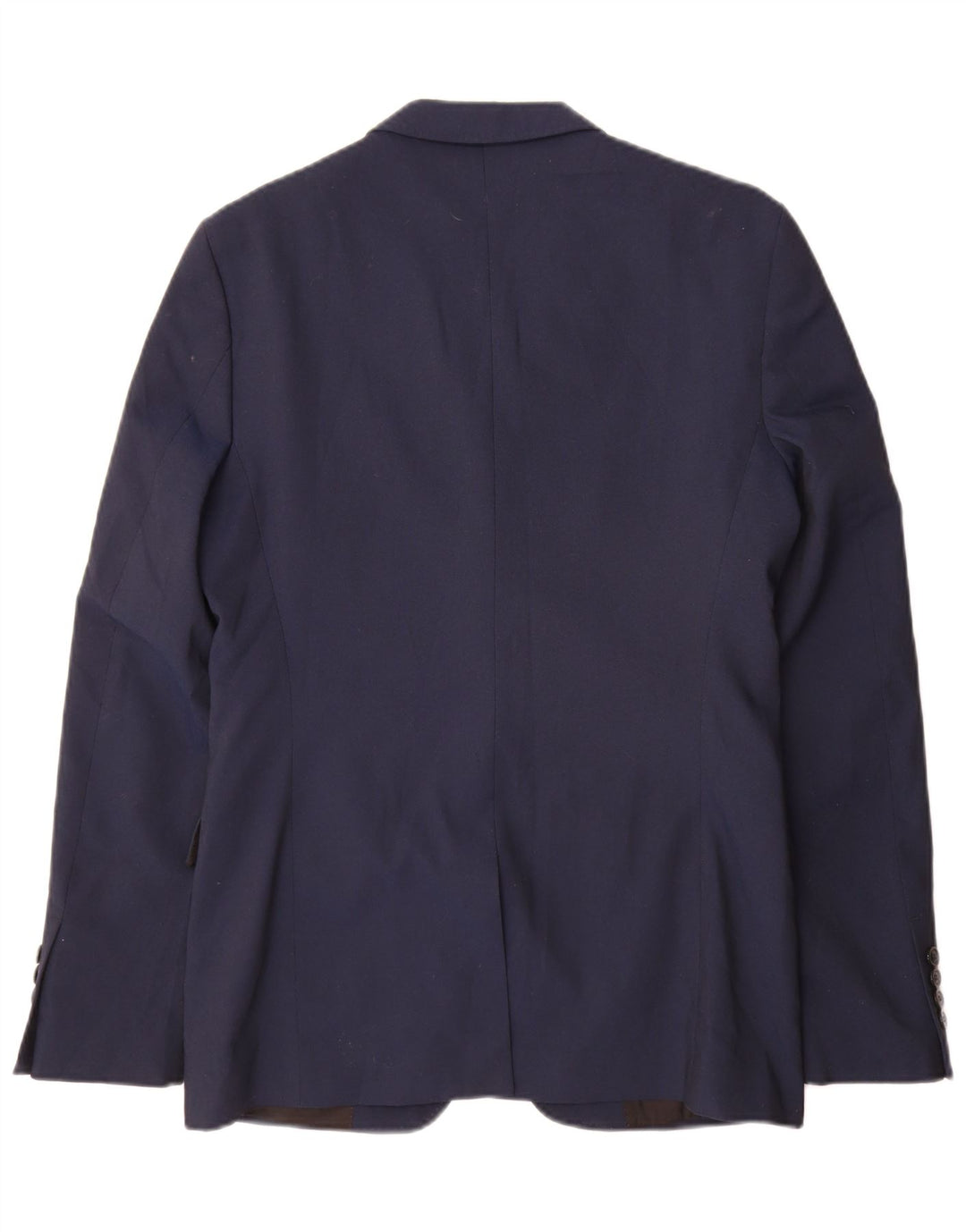 Jaqueta blazer masculina Zara com 2 botões EU 48 poliéster azul marinho médio