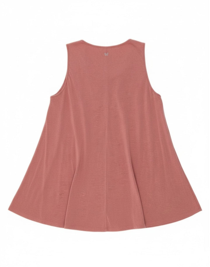 Blusa feminina sem mangas de fim de semana Max Mara UK 12 Lyocell rosa médio