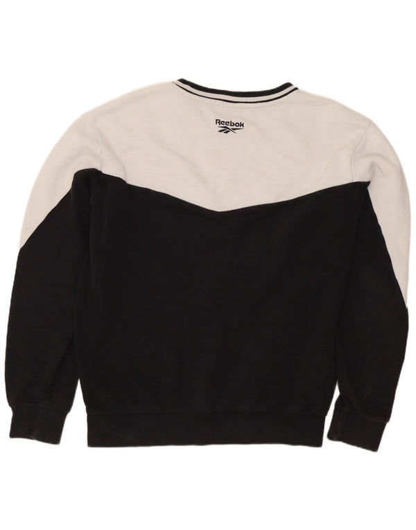 REEBOK moletom gráfico masculino jumper médio preto colorblock algodão