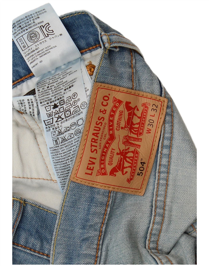 LEVI'S Masculino 504 Straight Jeans W30 L32 Azul Algodão