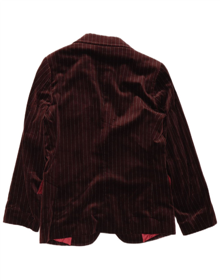 Jaqueta blazer masculina vintage de veludo com 2 botões Reino Unido 38 Médio Borgonha