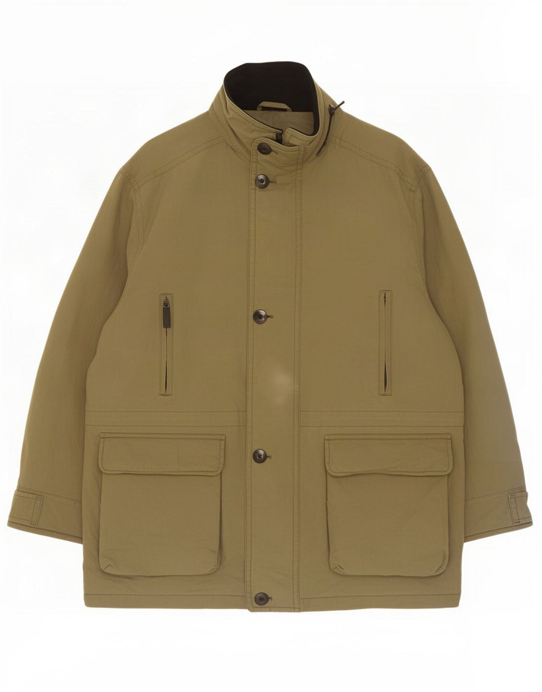 Jaqueta corta-vento masculina Marks & Spencer Reino Unido 44/46 XL algodão cáqui