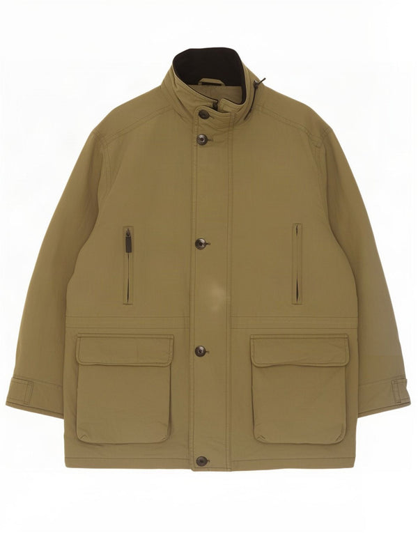 Jaqueta corta-vento masculina Marks & Spencer Reino Unido 44/46 XL algodão cáqui