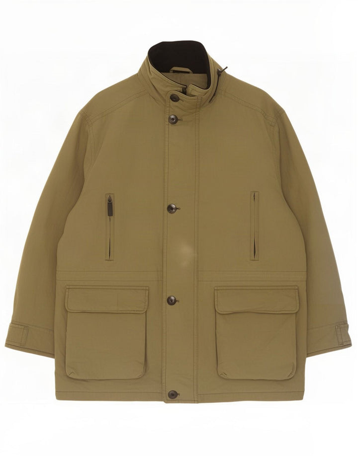 Jaqueta corta-vento masculina Marks & Spencer Reino Unido 44/46 XL algodão cáqui