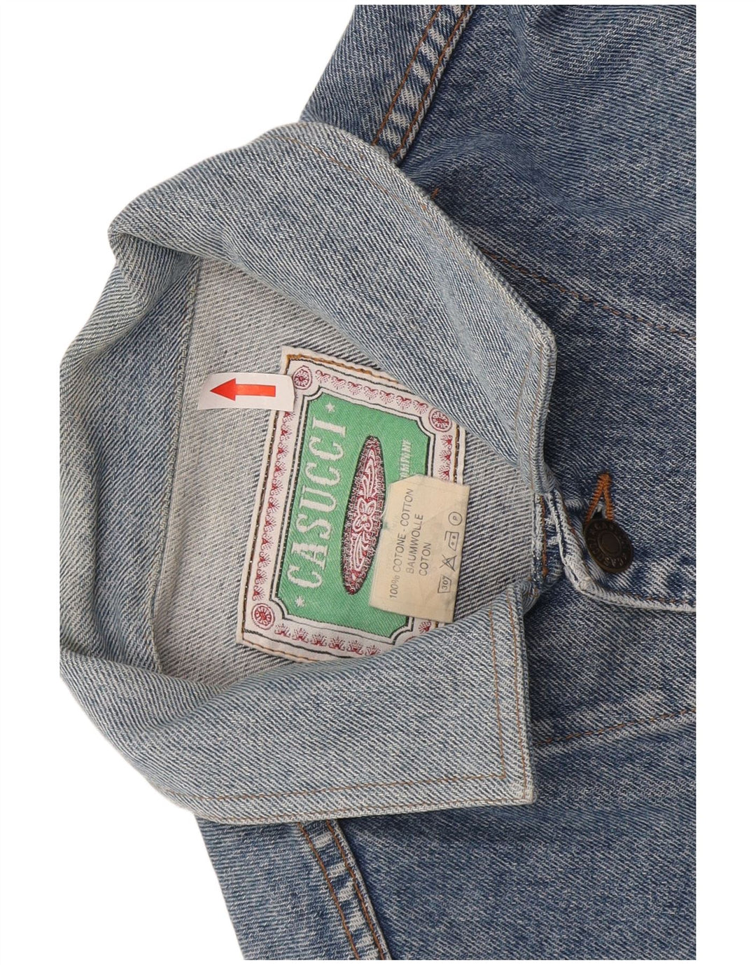 Jaqueta jeans masculina Casucci UK 40 grande algodão azul