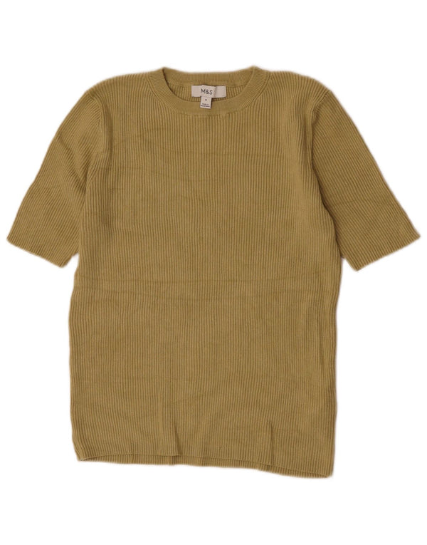 Camiseta feminina Marks & Spencer Top UK 12 Viscose bege médio