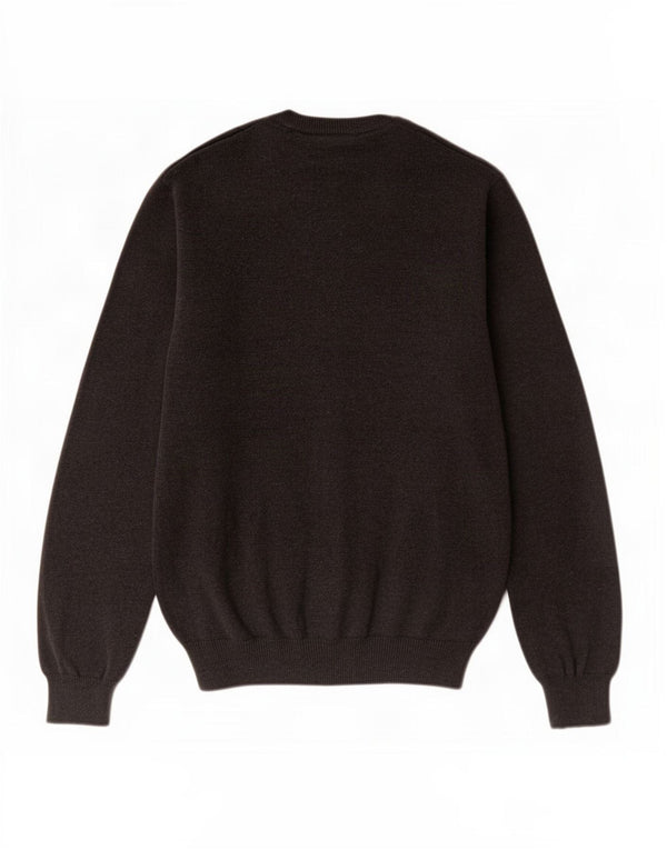 Suéter masculino Marks & Spencer com ajuste regular e decote em V, algodão cinza médio