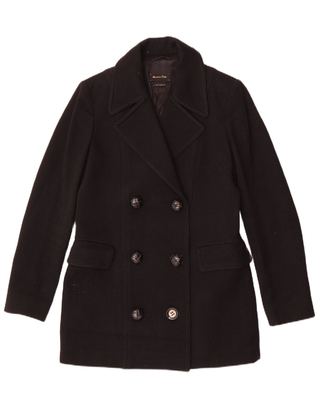 Casaco feminino Massimo Dutti com peito duplo UE 38 pequeno lã preta