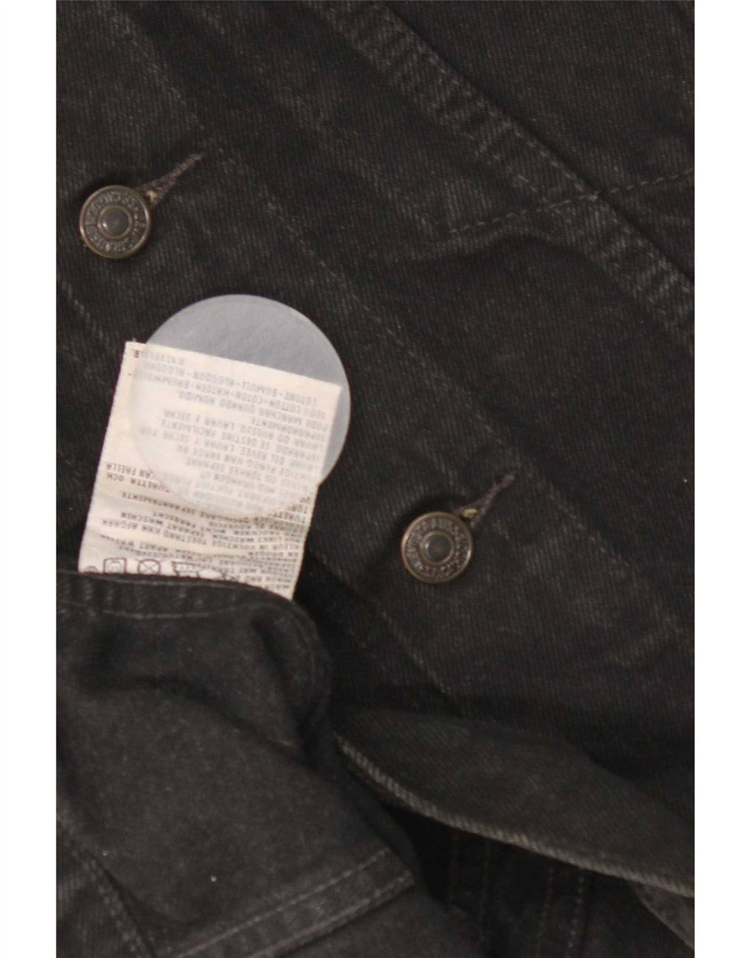 Colete jeans masculino Levi's UK 38 algodão preto médio