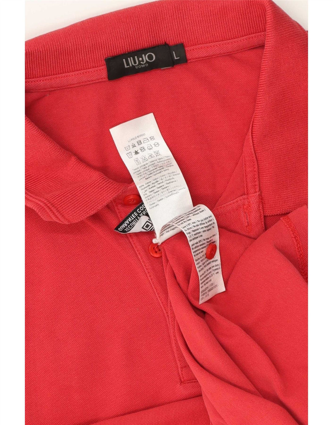 Camisa polo masculina Liu Jo grande algodão vermelho