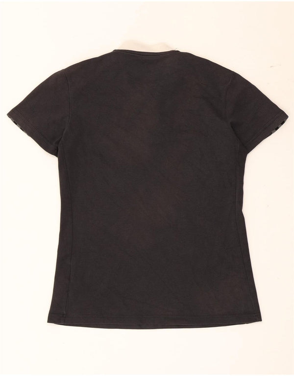Adidas Womens Aeroready T-Shirt Top Reino Unido 8/10 Pequeno Preto Colourblock Algodão