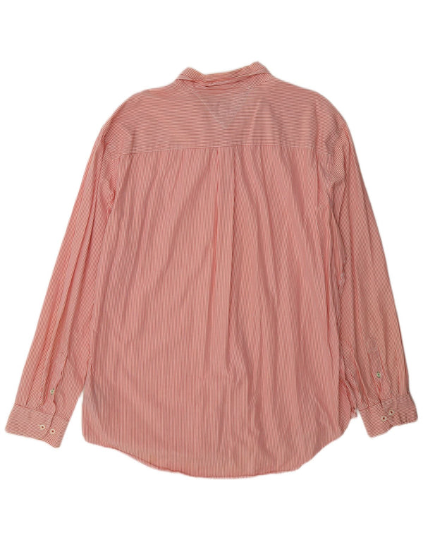 Tommy Hilfiger Camisa masculina de ajuste personalizado 2XL algodão listrado rosa