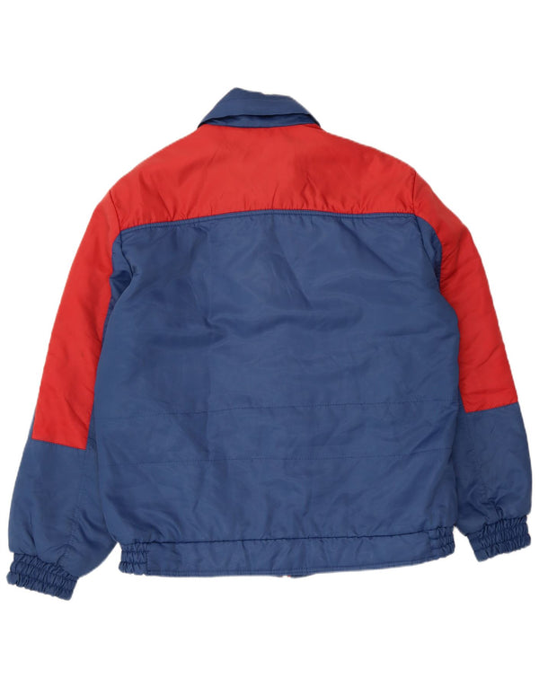 Jaqueta acolchoada masculina vintage IT 52 XL azul Colourblock poliéster