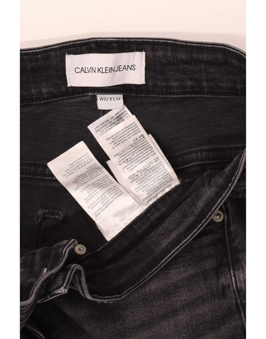 Calvin Klein Masculino Slim Jeans W32 L32 Cinza Algodão