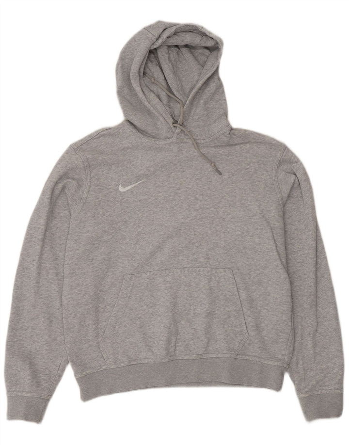 Moletom com capuz masculino Nike médio cinza manchado de algodão
