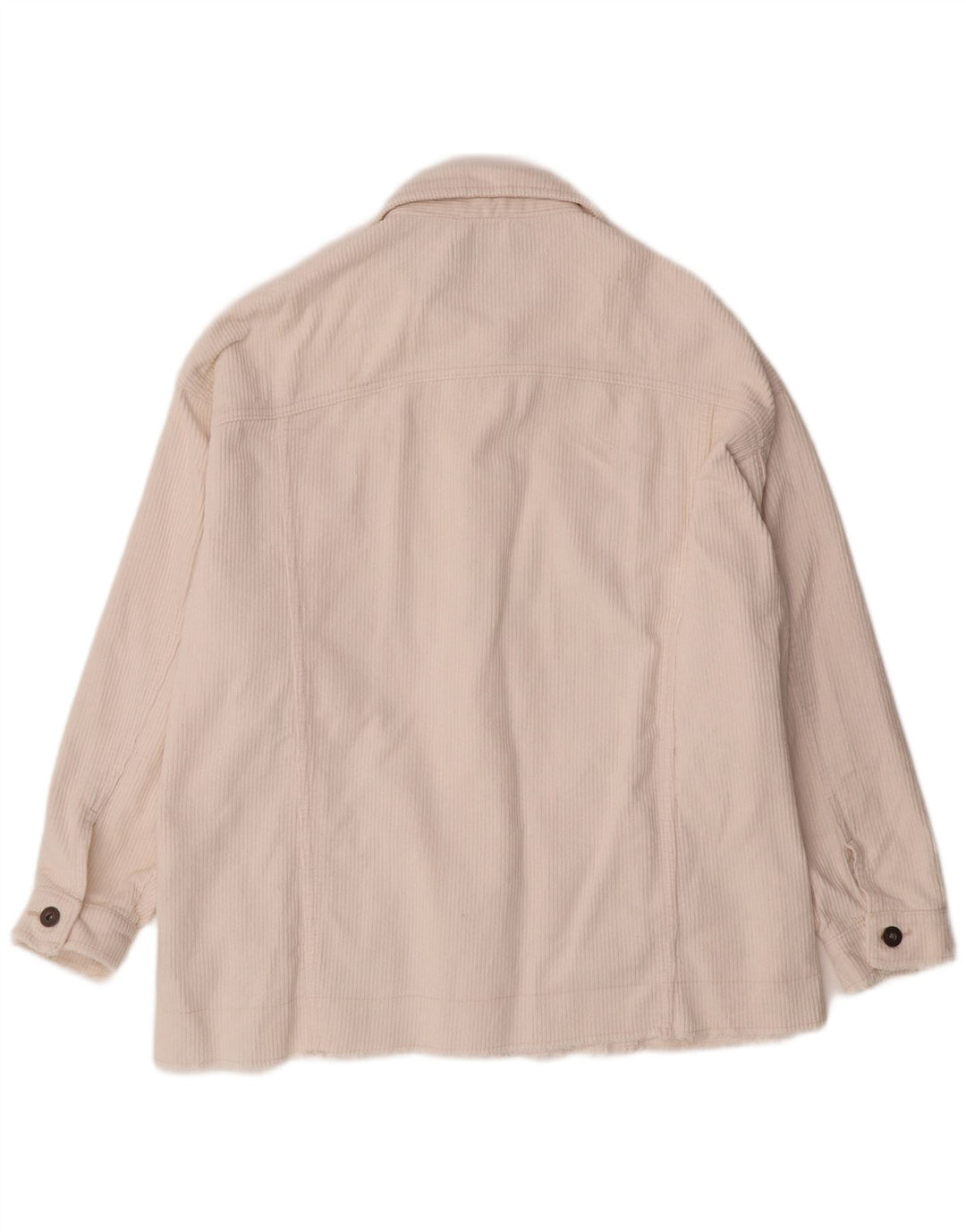 Jaqueta feminina de veludo cotelê ZARA UK 16 grande algodão branco