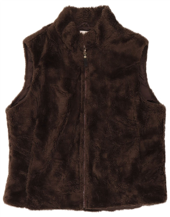 Tom Tailor Feminino Sherpa Gilet UK 18 XL Marrom Poliacrílico