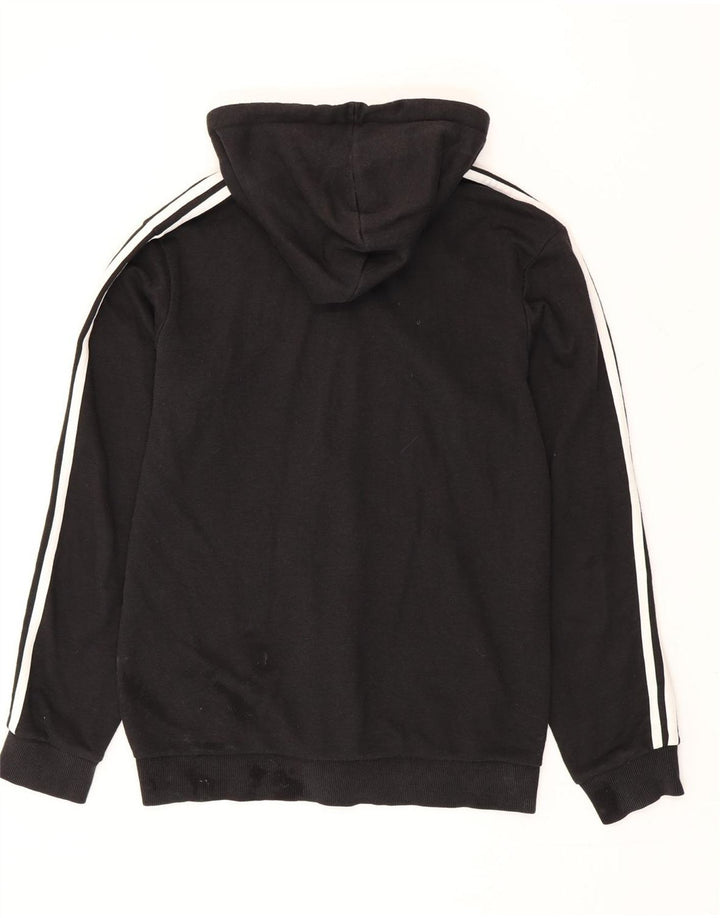 Adidas masculino zip moletom com capuz médio algodão preto