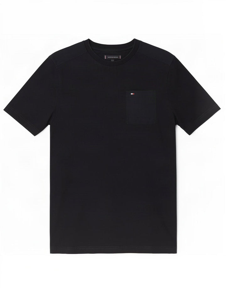 Camiseta masculina Tommy Hilfiger Top médio algodão preto