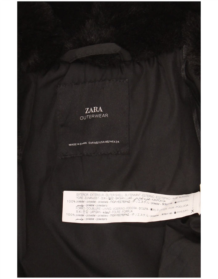 Jaqueta feminina de pele sintética Zara UK 6 XS poliéster preto