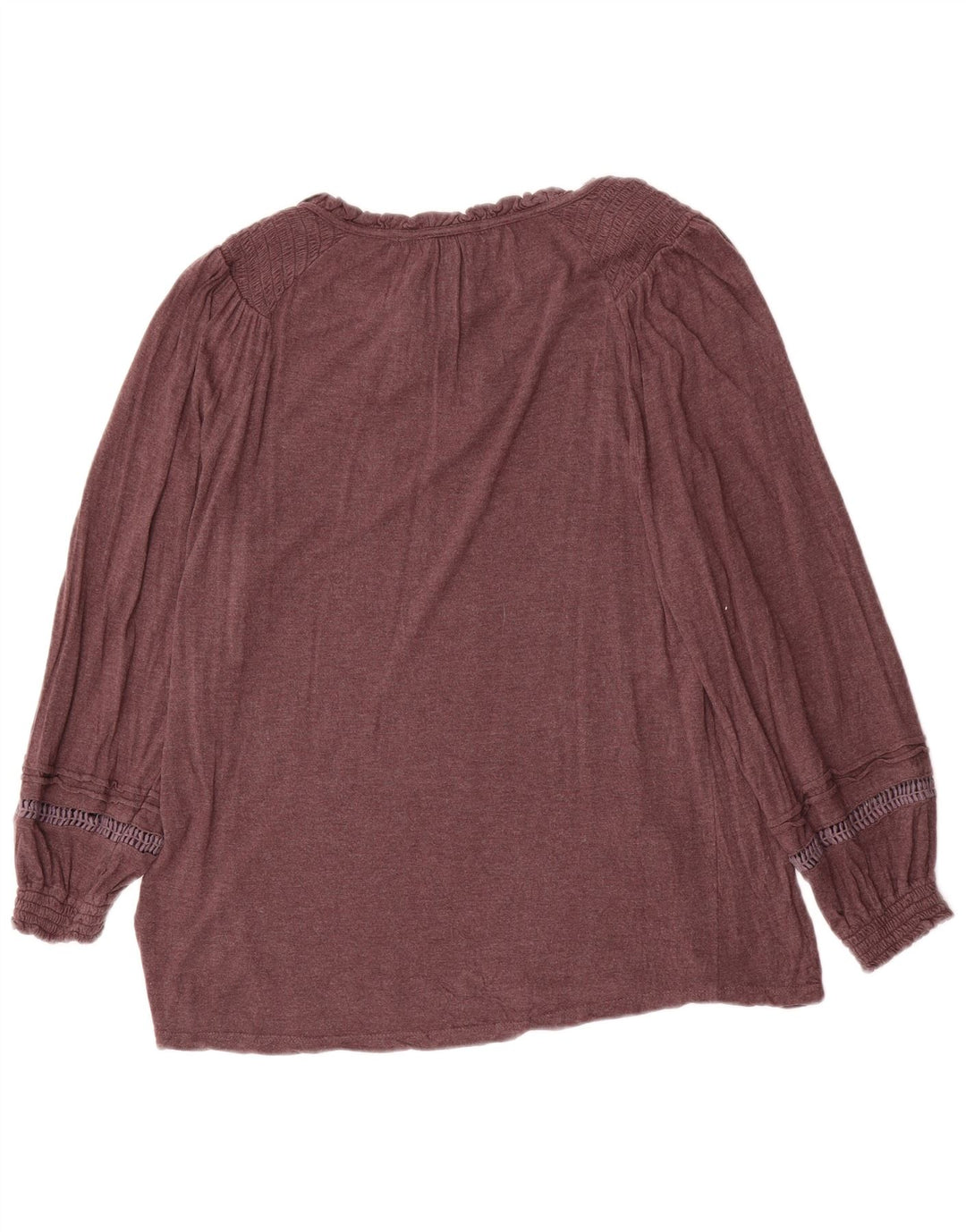 Blusa feminina grande de manga comprida FAT FACE UK 10 pequena viscose marrom