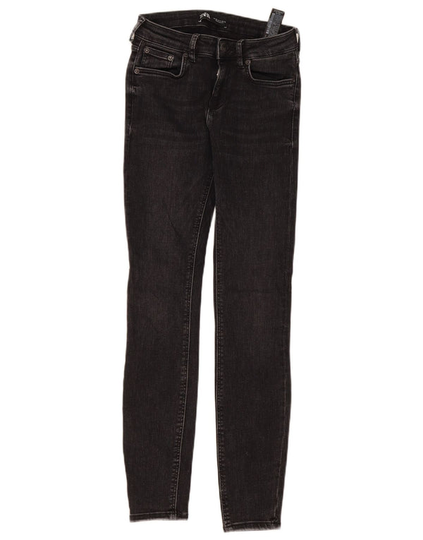 Calça jeans skinny feminina Zara EU 36 XS W26 L28 algodão preto