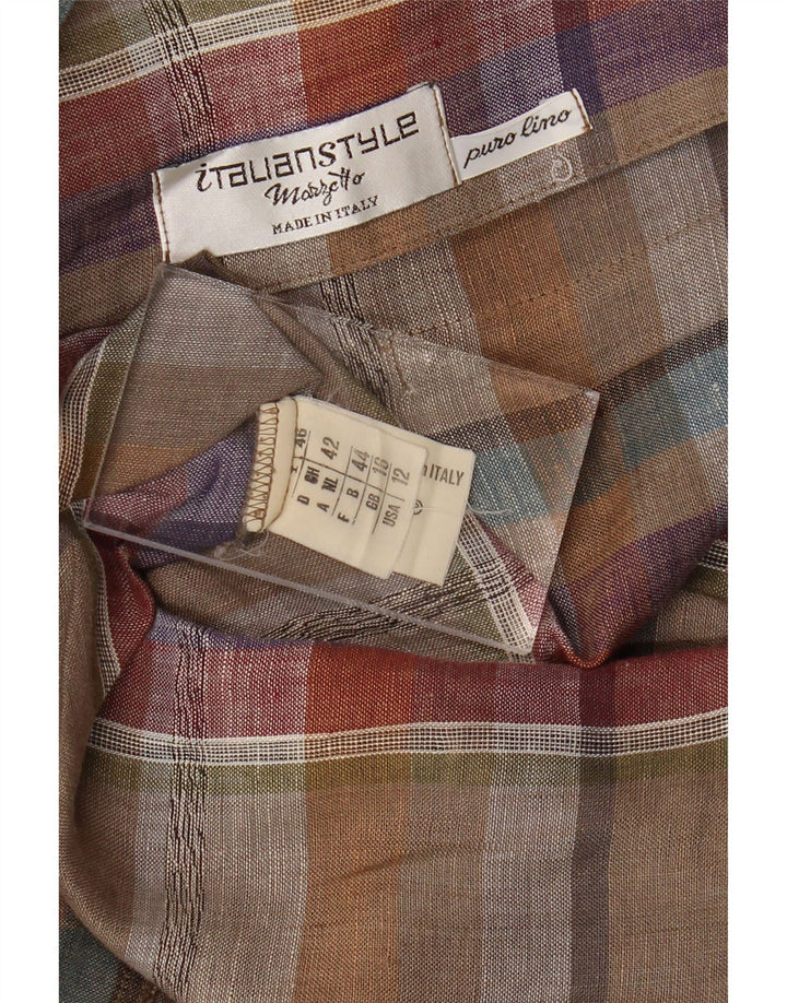 Jaqueta blazer feminina MARZOTTO com 1 botão Reino Unido 16 grande xadrez multicolorido