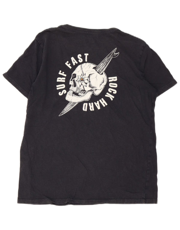 Camiseta Quiksilver Boys Modern Fit Graphic Top 13-14 Anos Algodão Preto