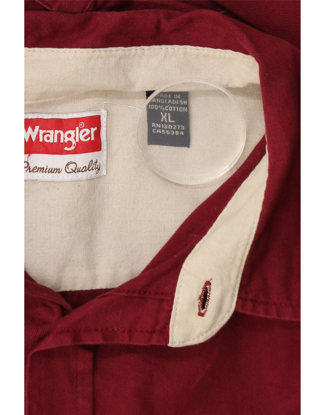 Camisa masculina Wrangler XL algodão Borgonha
