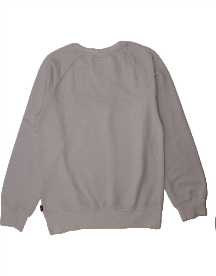 LEVI'S Girls Graphic Sweatshirt Jumper 11-12 Years White Cotton Classic Vintage Levi's and Second-Hand Levi's from Messina Hembry 