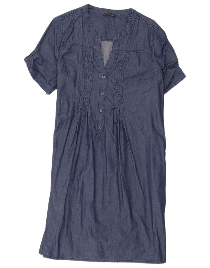 Vestido camisa pulôver feminino Marks & Spencer Reino Unido 16 grande algodão azul