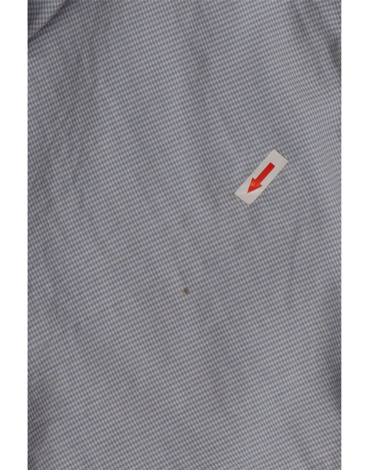 Camisa grande feminina Balloon EU 36 pequena seda azul gingham