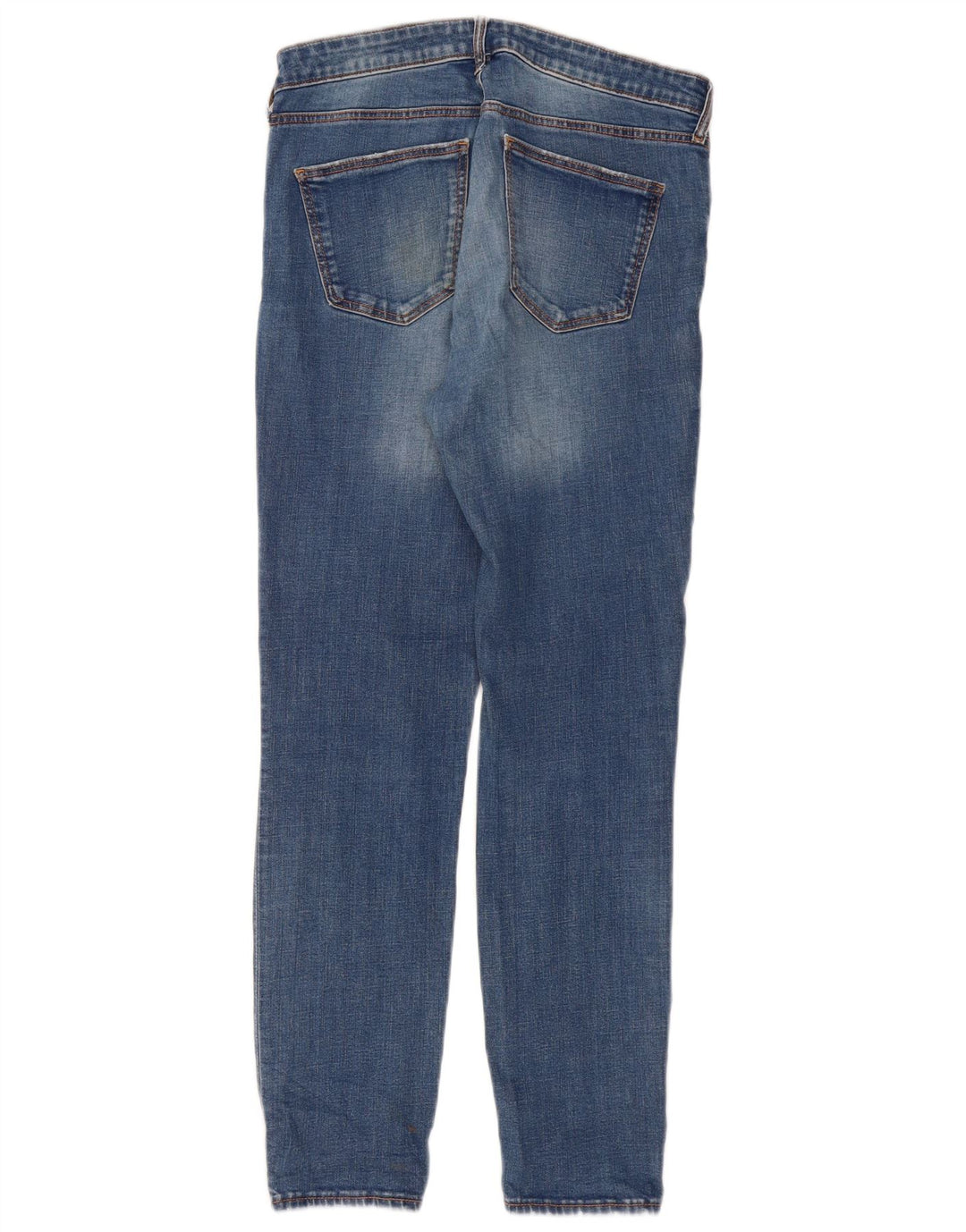 ZARA Jeans femininos desgastados slim UE 38 pequeno W28 L28 azul