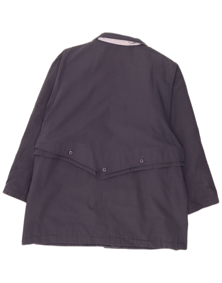 VINTAGE Womens Utility Jacket EU 46 XL Navy Blue Polyester