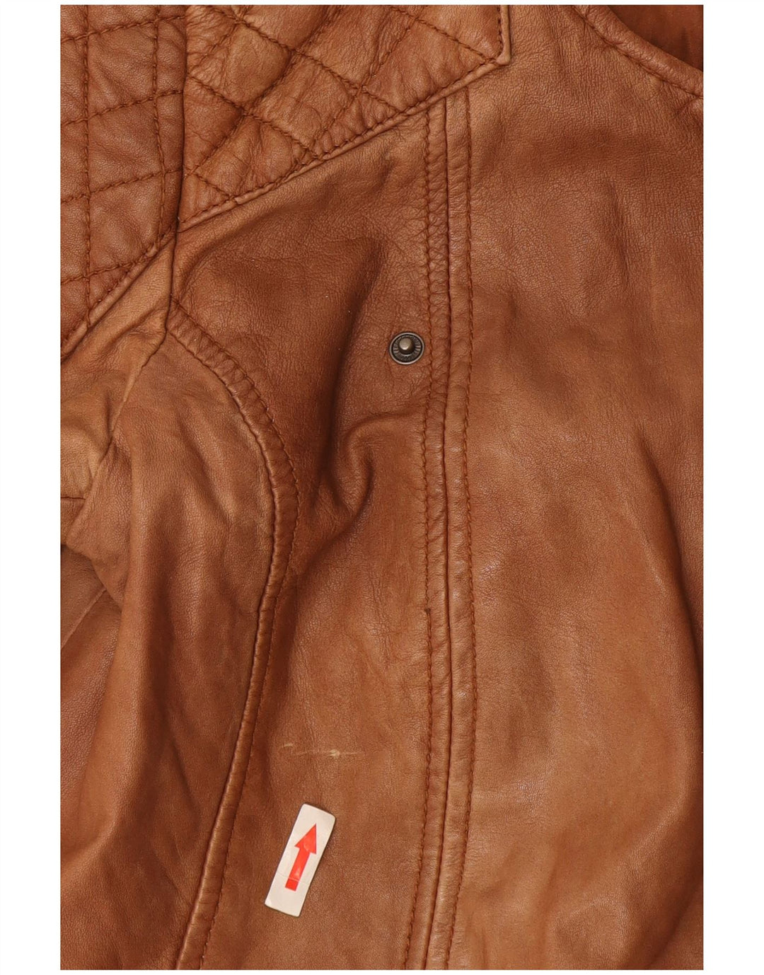 Jaqueta de couro feminina Esprit UK 10 pequena couro marrom