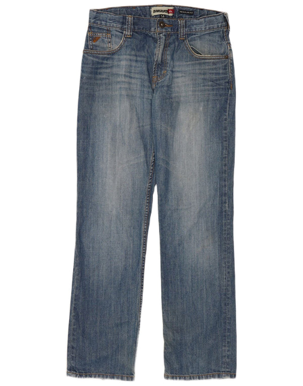 Quiksilver Meninos Jeans Regular Fit Straight 13-14 Anos W28 L29 Azul Algodão
