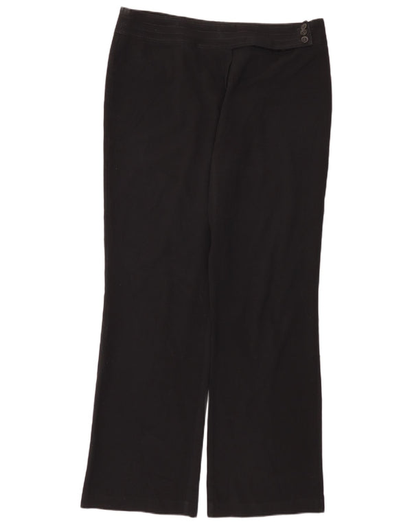 Calça feminina Marks & Spencer folgada casual UK 16 grande W36 L33 preta