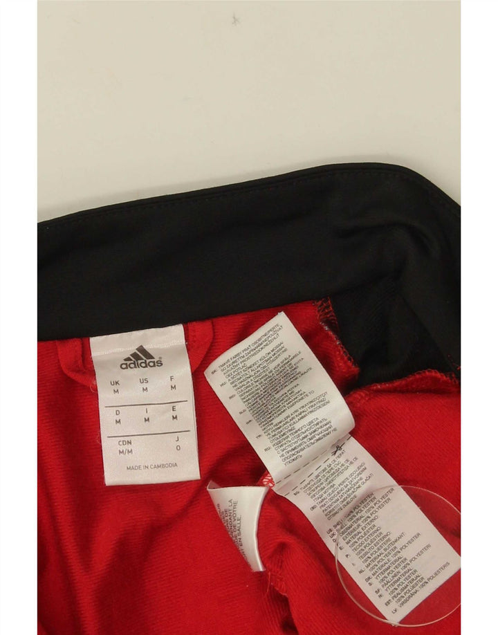 Adidas Mens Graphic Tracksuit Top Jacket Médio Vermelho Colorblock Poliéster