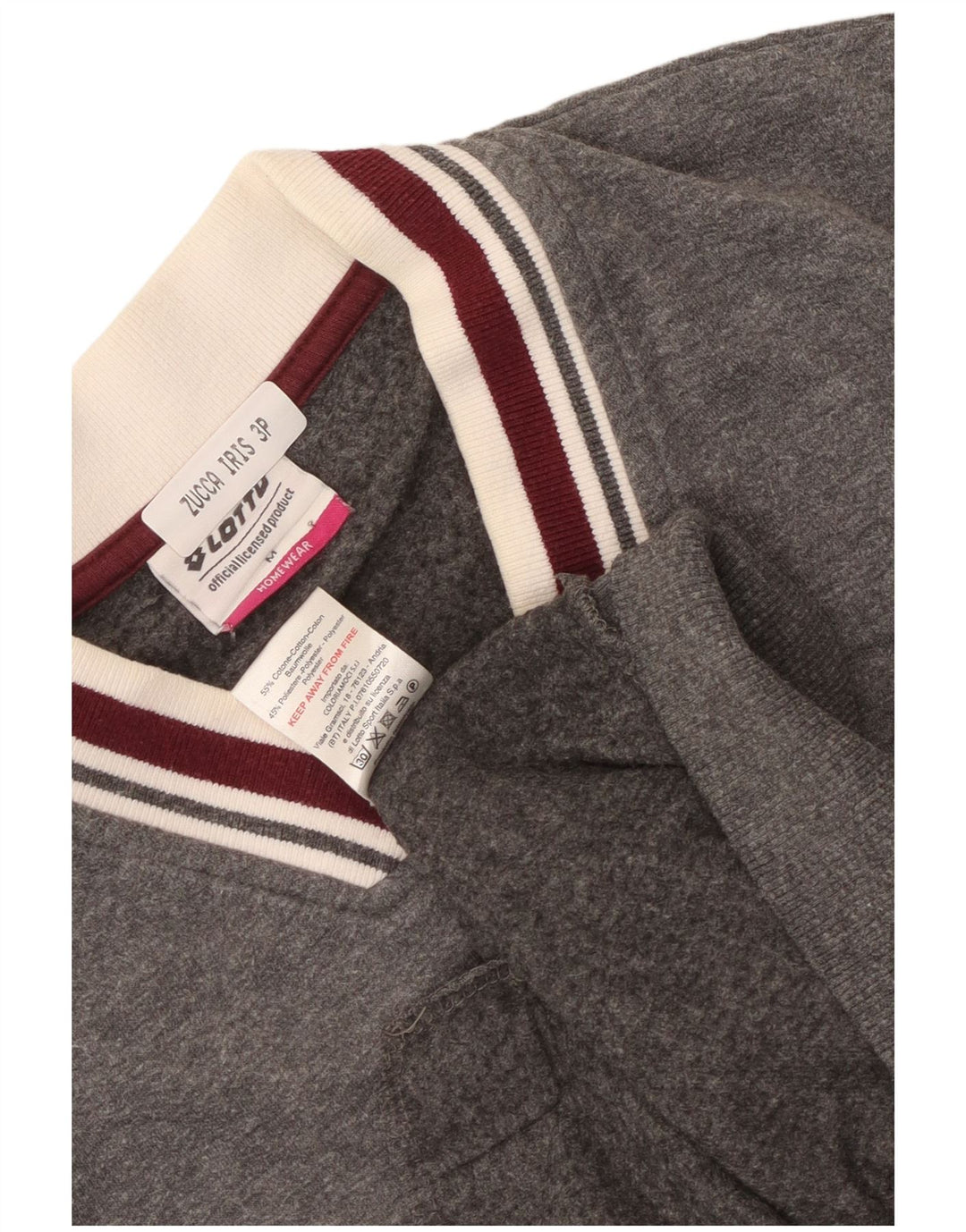 Lotto Womens Tracksuit Top Jacket UK 14 Médio Algodão Cinza
