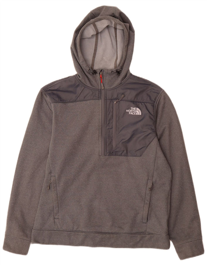 Suéter masculino com capuz e gola com zíper The North Face grande cinza colorblock poliéster
