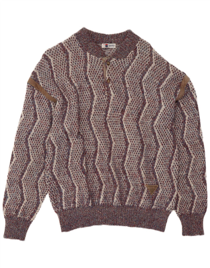 Sportful Suéter Masculino com Gola em Botão IT 50 Médio Multicolorido Retro