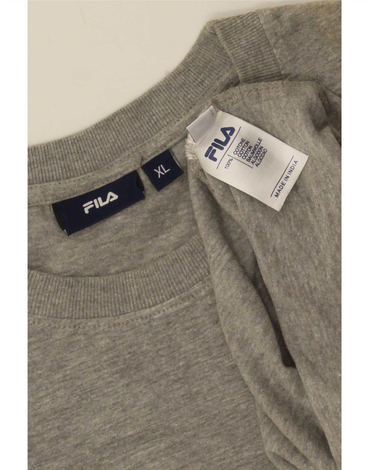 Fila Colete masculino Top XL cinza manchado de algodão