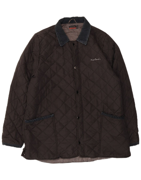 Jaqueta acolchoada masculina PIERRE CARDIN UK 44 2XL poliéster preto